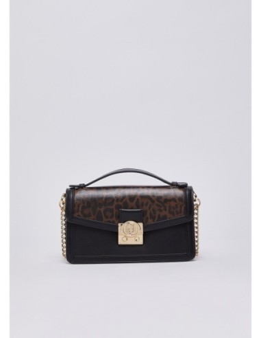 Borsa a tracolla piccola con inserto animalier Liu Jo – Nero animalier - foto 2