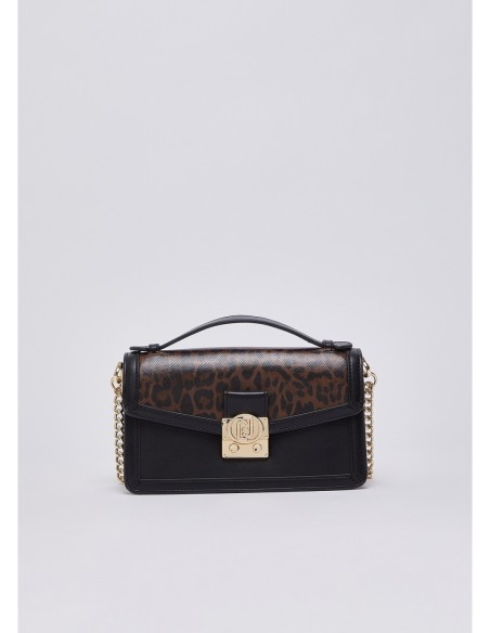 Borsa a tracolla piccola con inserto animalier Liu Jo – Nero animalier - foto 2