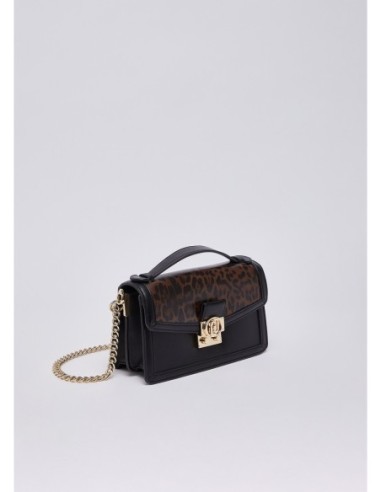 Borsa a tracolla piccola con inserto animalier Liu Jo – Nero animalier - foto 3