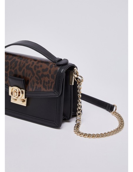 Borsa a tracolla piccola con inserto animalier Liu Jo – Nero animalier - foto 6