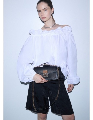 Borsa a tracolla piccola effetto saffiano Liu Jo – Nero - foto 1