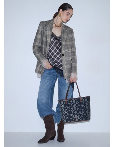 Borsa tote media con lettering logo Liu Jo – Nero - foto 1