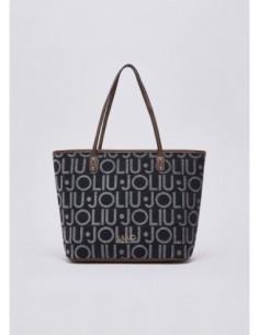 Borsa tote media con lettering logo Liu Jo – Nero - foto 1 2