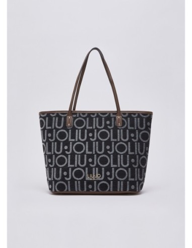 Borsa tote media con lettering logo Liu Jo – Nero - foto 2