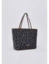 Borsa tote media con lettering logo Liu Jo – Nero