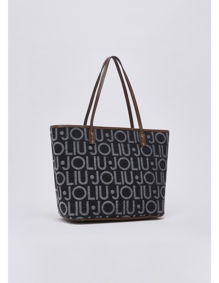 Borsa tote media con lettering logo Liu Jo – Nero - foto 4