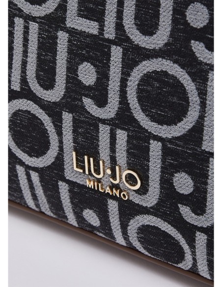 Borsa tote media con lettering logo Liu Jo – Nero - foto 5