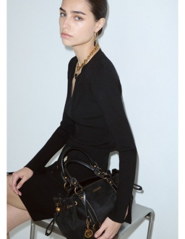 Borsa piccola in microfibra con coulisse Liu Jo – Nero - foto 1