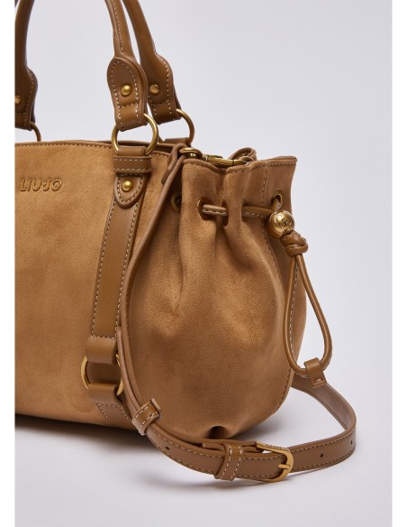 Borsa piccola in microfibra con coulisse Liu Jo – Beige - foto 5