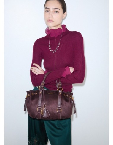 Borsa piccola in microfibra con coulisse Liu Jo – Melanzana - foto 1