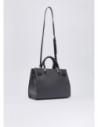 Borsa satchel media effetto saffiano con foulard Liu Jo – Nero