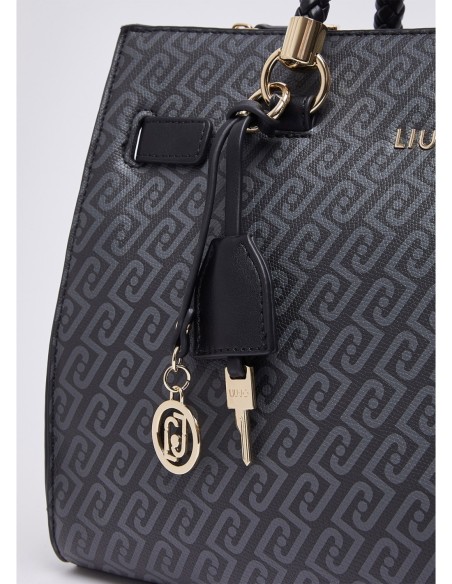 Borsa satchel media effetto saffiano con foulard Liu Jo – Nero - foto 5