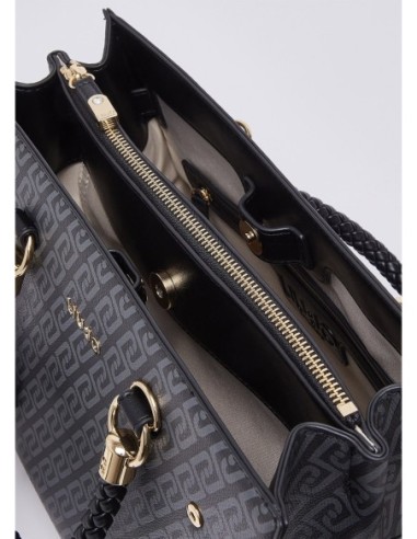 Borsa satchel media effetto saffiano con foulard Liu Jo – Nero - foto 7