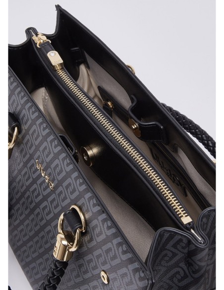 Borsa satchel media effetto saffiano con foulard Liu Jo – Nero - foto 7