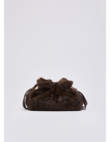 Borsa Riccy piccola in pelliccia sintetica Liu Jo – Marrone scuro - foto 2