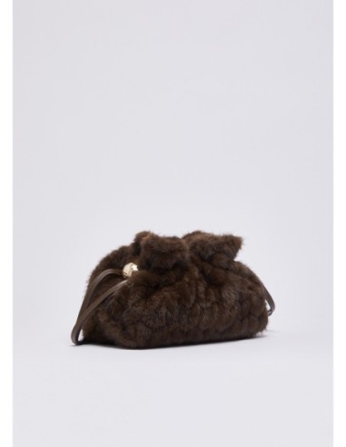 Borsa Riccy piccola in pelliccia sintetica Liu Jo – Marrone scuro - foto 3