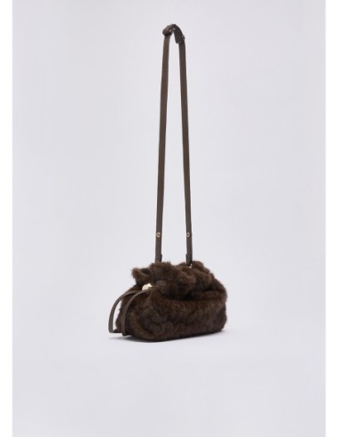 Borsa Riccy piccola in pelliccia sintetica Liu Jo – Marrone scuro - foto 4