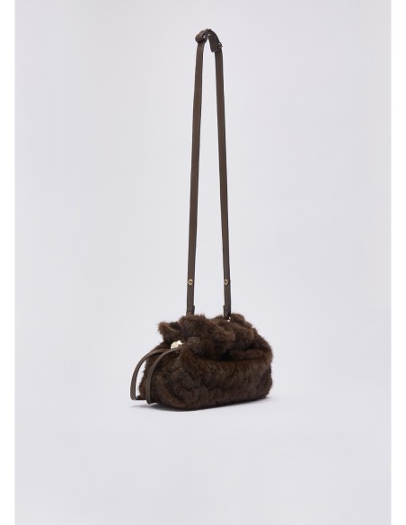 Borsa Riccy piccola in pelliccia sintetica Liu Jo – Marrone scuro - foto 4