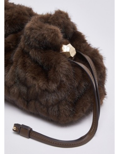 Borsa Riccy piccola in pelliccia sintetica Liu Jo – Marrone scuro - foto 5