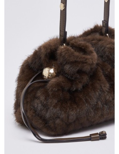 Borsa Riccy piccola in pelliccia sintetica Liu Jo – Marrone scuro - foto 6