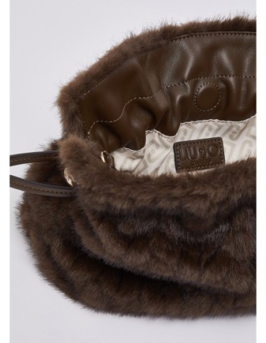 Borsa Riccy piccola in pelliccia sintetica Liu Jo – Marrone scuro - foto 7