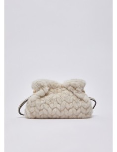 Borsa Riccy piccola in pelliccia sintetica Liu Jo – Panna - foto 1 2