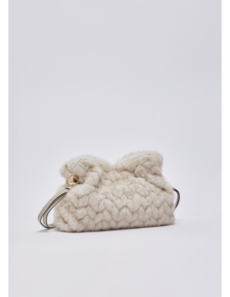 Borsa Riccy piccola in pelliccia sintetica Liu Jo – Panna - foto 3