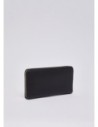 Portafoglio zip around con medaglione logo Liu Jo – Nero/oro