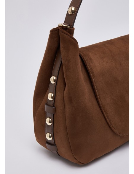 Borsa a mano media in microfibra con borchie Liu Jo – Tabacco - foto 5