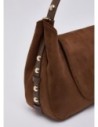 Borsa a mano media in microfibra con borchie Liu Jo – Tabacco