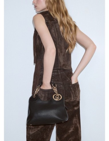 Borsa a mano piccola effetto bottalato Liu Jo – Nero/oro - foto 1