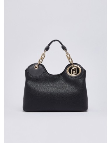 Borsa a mano piccola effetto bottalato Liu Jo – Nero/oro - foto 2