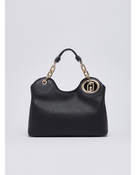 Borsa a mano piccola effetto bottalato Liu Jo – Nero/oro - foto 2