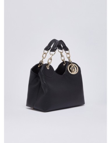 Borsa a mano piccola effetto bottalato Liu Jo – Nero/oro - foto 3