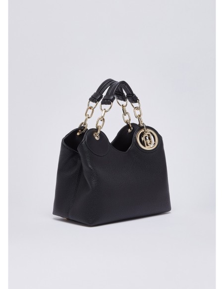 Borsa a mano piccola effetto bottalato Liu Jo – Nero/oro - foto 3