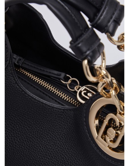Borsa a mano piccola effetto bottalato Liu Jo – Nero/oro - foto 6
