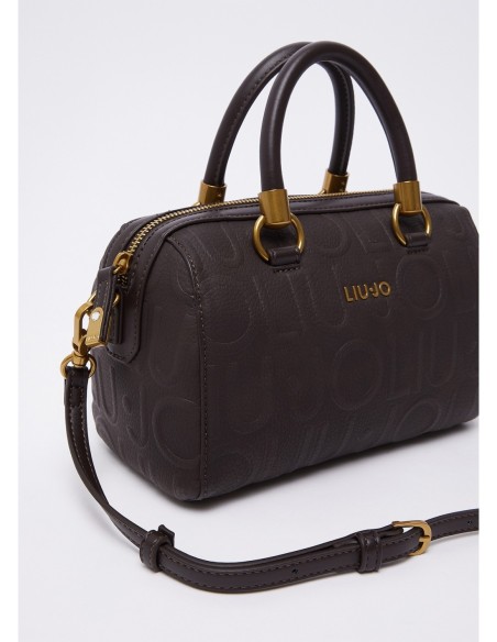 Borsa a mano piccola con logo debossed Liu Jo – Marrone scuro - foto 5