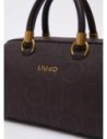 Borsa a mano piccola con logo debossed Liu Jo – Marrone scuro