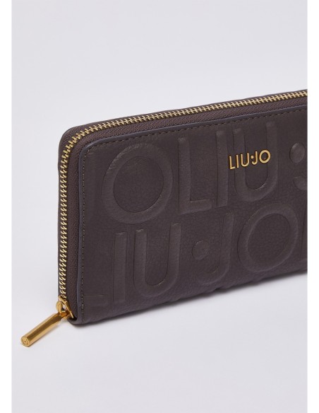 Portafoglio grande con logo debossed Liu Jo – Marrone scuro - foto 3