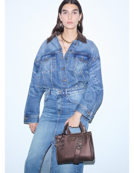 Borsa piccola con charm effetto bottalato Liu Jo – Testa di moro metallizzato - foto 1