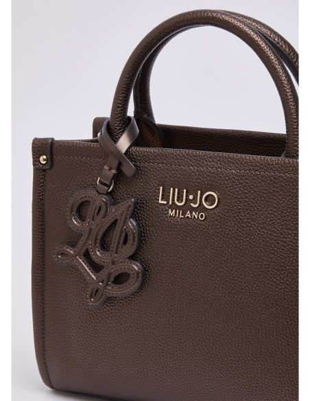 Borsa piccola con charm effetto bottalato Liu Jo – Testa di moro metallizzato - foto 5
