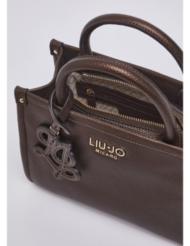 Borsa piccola con charm effetto bottalato Liu Jo – Testa di moro metallizzato - foto 7