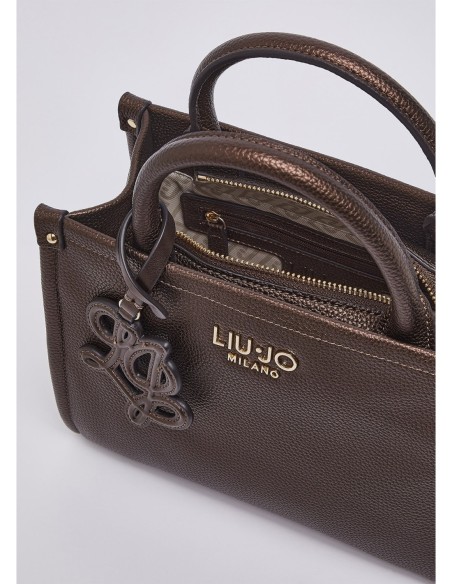Borsa piccola con charm effetto bottalato Liu Jo – Testa di moro metallizzato - foto 7