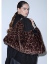 Borsa grande in pelliccia sintetica animalier Liu Jo – Nero animalier