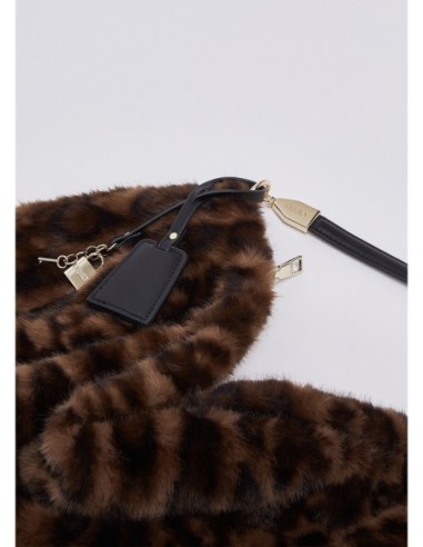 Borsa grande in pelliccia sintetica animalier Liu Jo – Nero animalier - foto 6