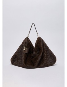 Borsa grande in pelliccia sintetica Liu Jo – Marrone scuro - foto 1 2