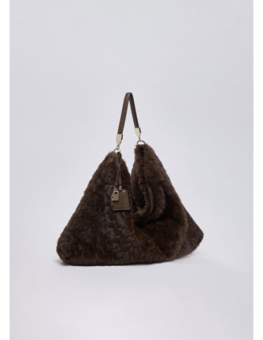 Borsa grande in pelliccia sintetica Liu Jo – Marrone scuro - foto 3