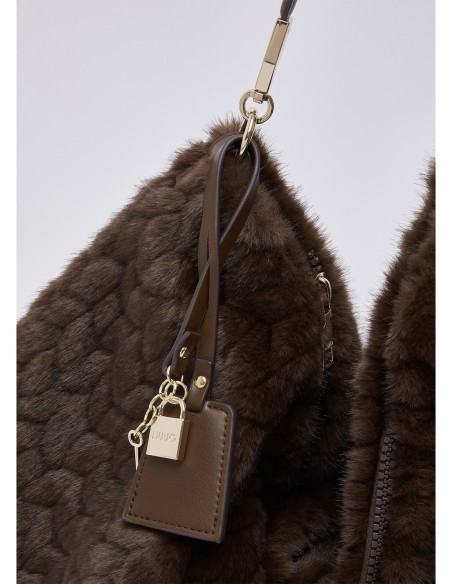 Borsa grande in pelliccia sintetica Liu Jo – Marrone scuro - foto 5