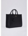 Borsa tote media effetto bottalato Liu Jo – Nero