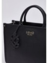 Borsa tote media effetto bottalato Liu Jo – Nero